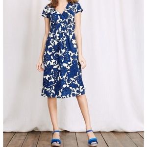 Boden Blue and White Wrap Front Dress